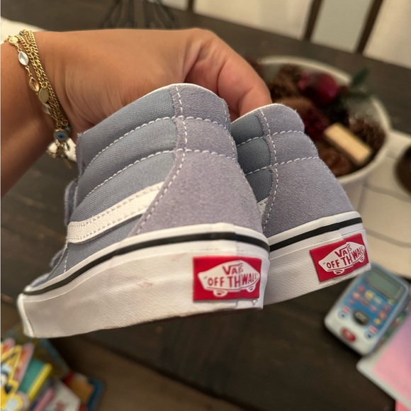 Vans SK8- Mid kids shoes. Blue and white. Size 3. EUC - Picture 7 of 9